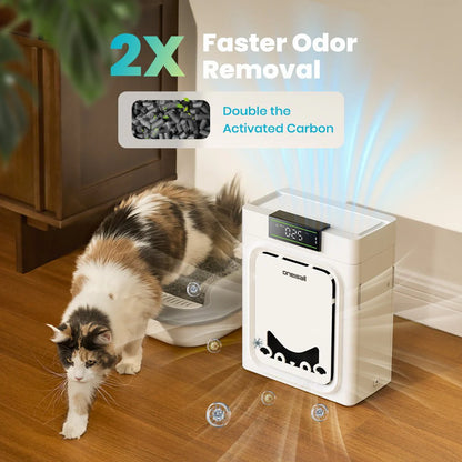 Keffios Air Purifier for Homes with Pets, Dual-Side Intake